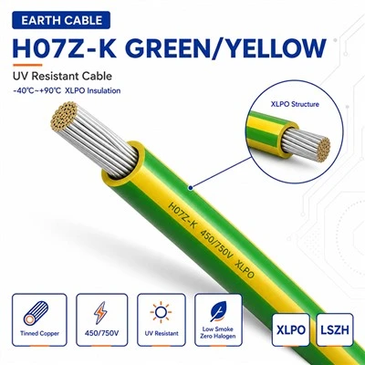 H07Z-K Toprak Kablosu Yeşil/Sarı UV'ye Dayanıklı Kablo